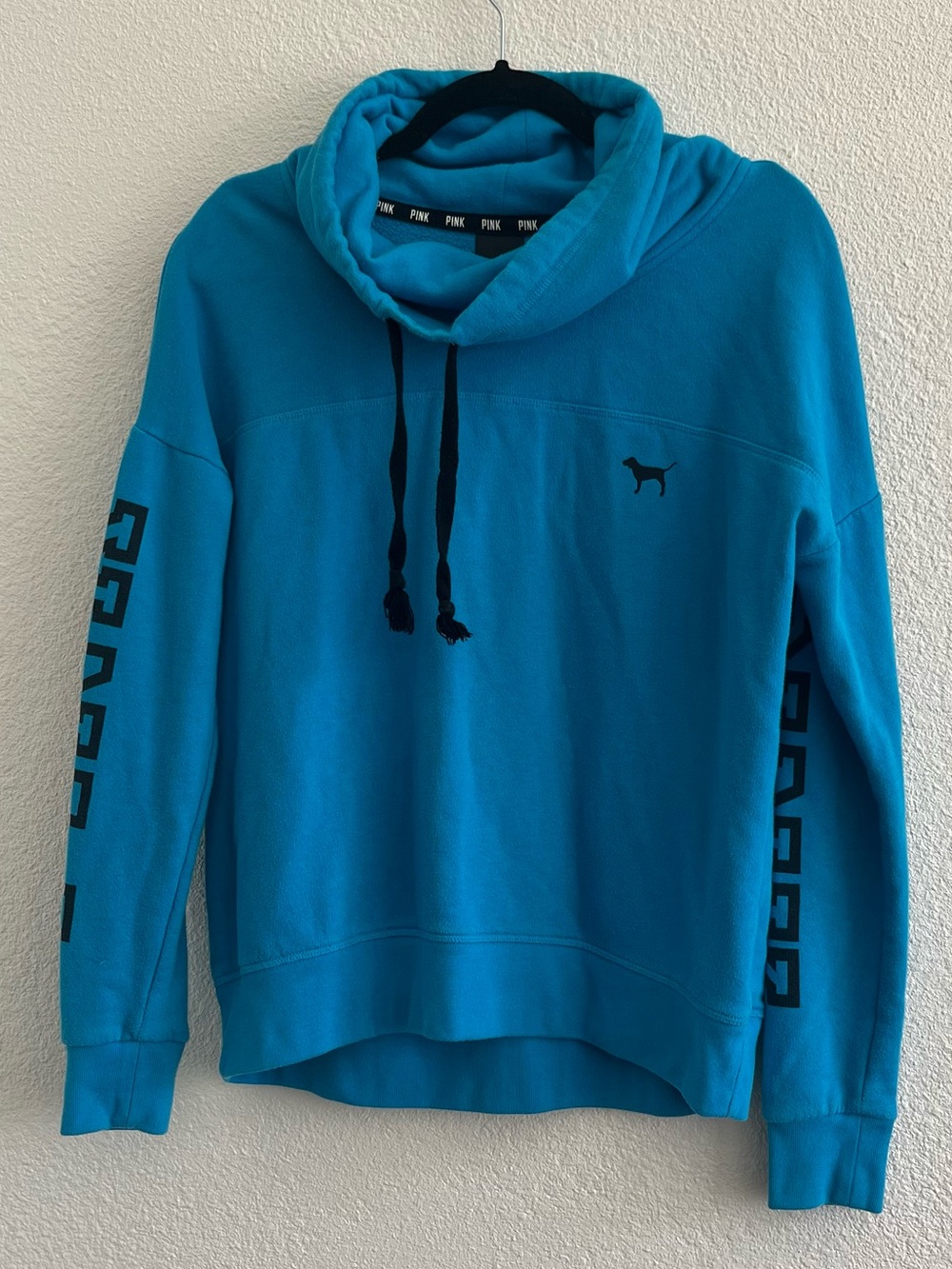Victoria's Secret Pink Woman’s Turquoise Cowl-Neck Pullover Sweater